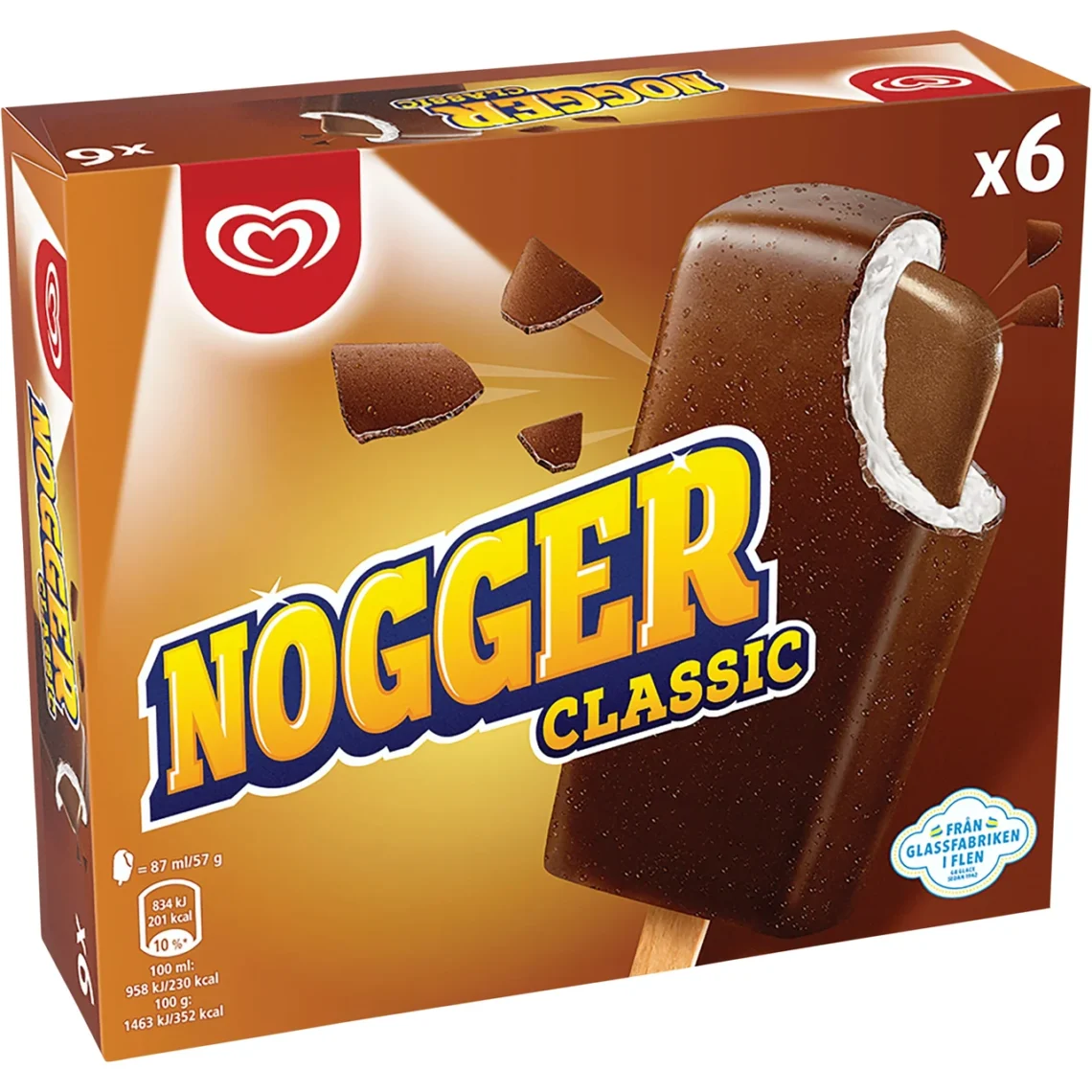 Ice Cream Nogger 6-p 522ml GB Glace
